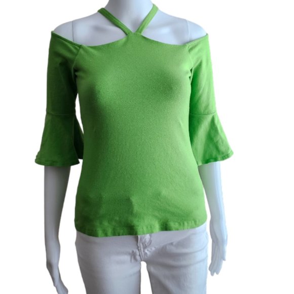 BOSTON PROPER SS Halter CS Ruffle Sleeve Size: X-Small - Picture 1 of 6